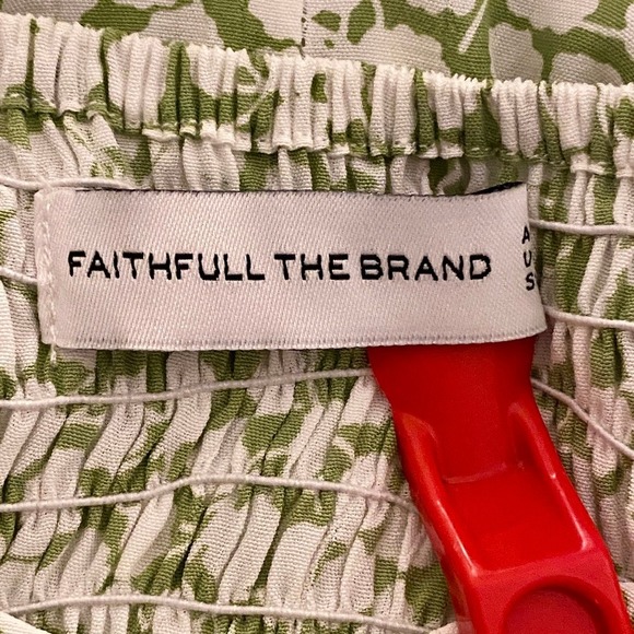 FAITHFULL THE BRAND Kate Upton Lou Lou Mini Dress Avocado Green Bella Floral 4 - Picture 11 of 13
